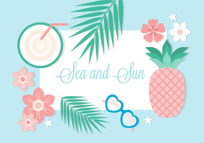 700x490 Free Flat Design Vector Summer Background