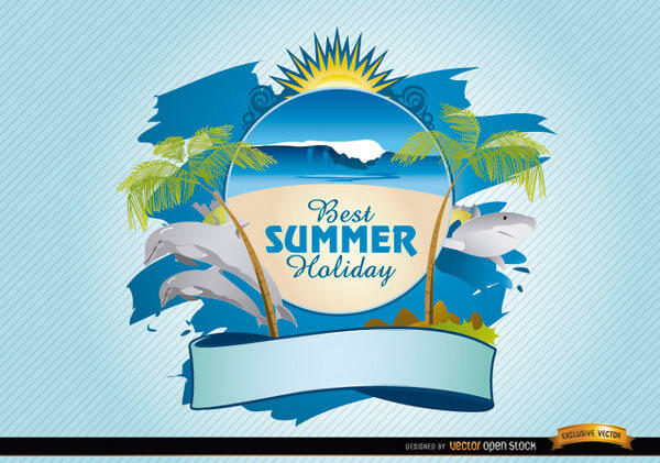 600x421 Summer Beach Logo Vector Free Download 123freevectors