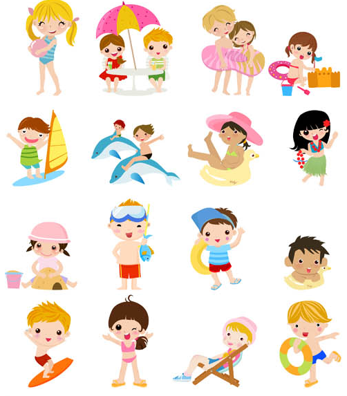 502x573 Children In Summer Vector Ai Format Free Vector Download