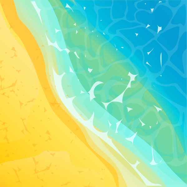 600x600 Sun Beach With Sea Background Vector 01