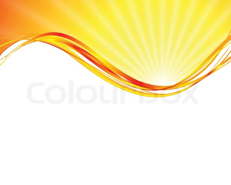 800x640 Vector Sun On Yellow Background With Orange Rays Stock Vector