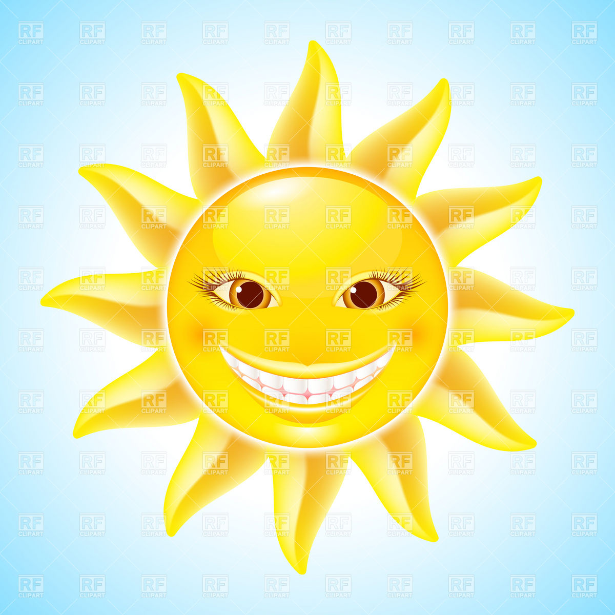 1200x1200 Happy Sun With Smiling Face Vector Image Vector Artwork Of