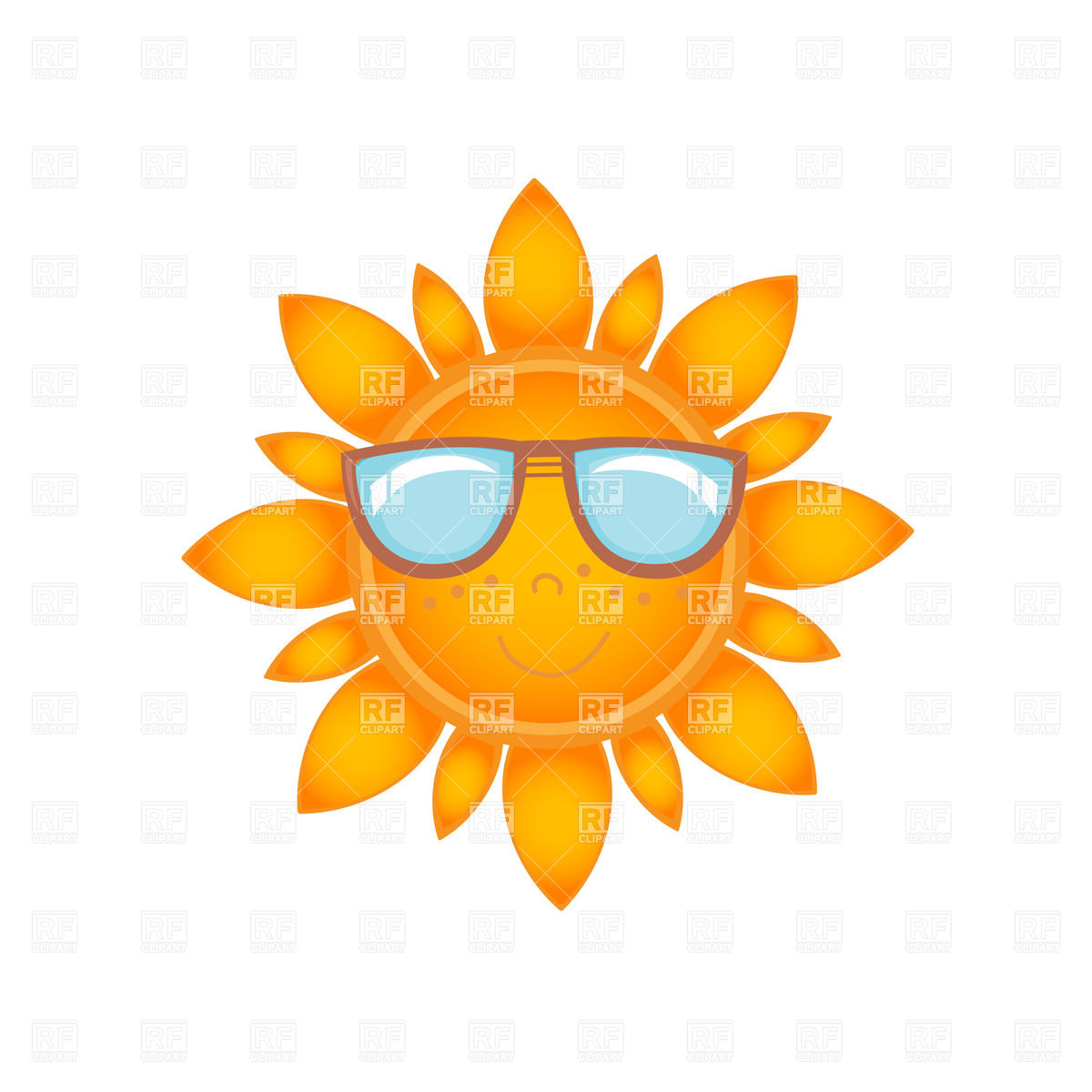 1200x1200 Smiling Sun With Face In Sunglasses Vector Image Vector Artwork