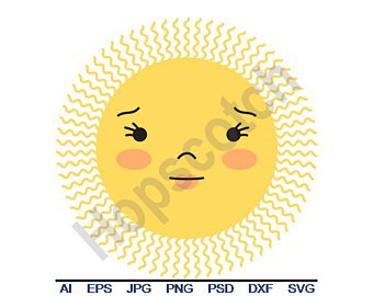 340x270 Sun Face Vector Etsy