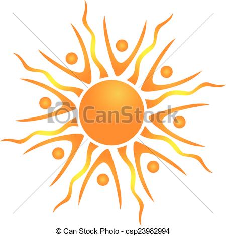 450x470 Abstract Teamwork Sun Icon Vector.