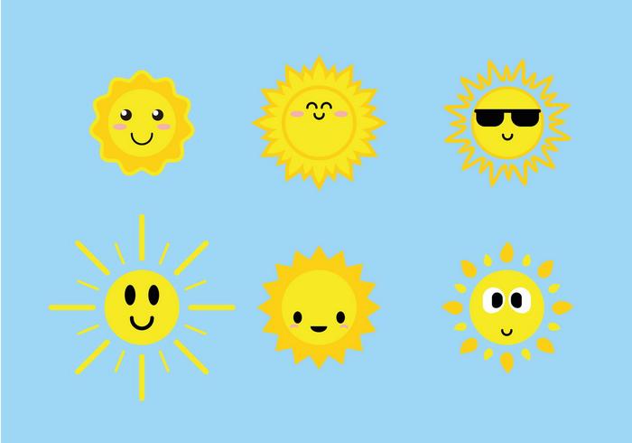 700x490 Cute Sun Icons Vector