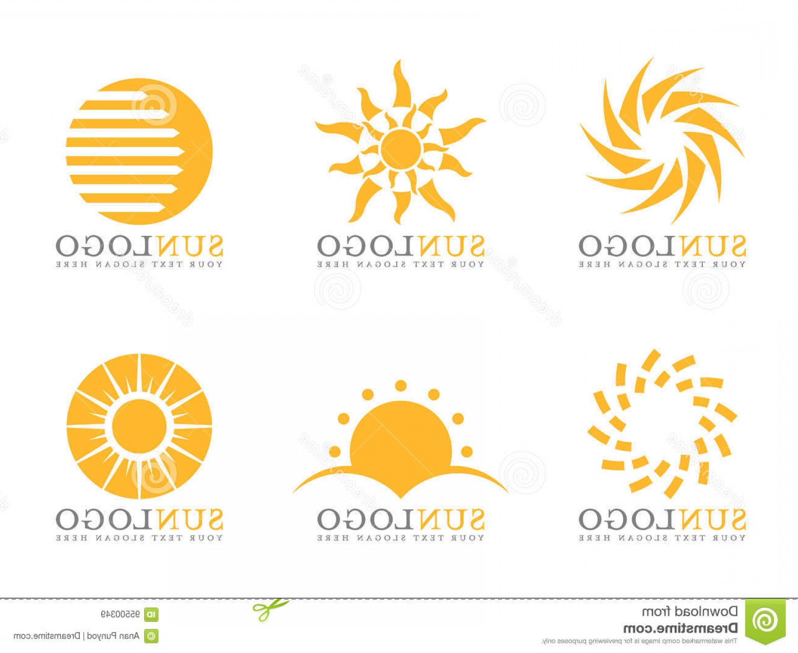 1560x1278 Stock Illustration Orange Sun Logo Vector Art Set Design Image