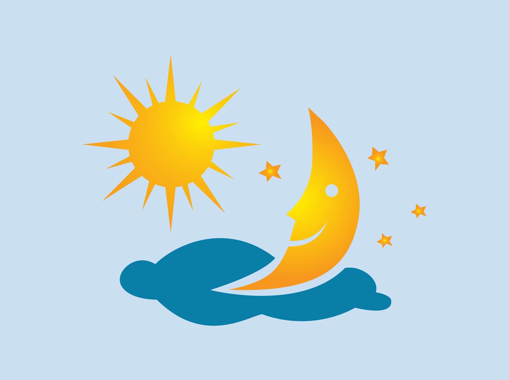 1024x765 Sun And Moon Vector Vector Art Amp Graphics
