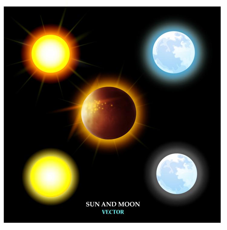 750x762 Sun And Moon Free Vector 4vector