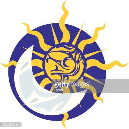 414x414 Tribal Sun And Moon Vector Symbol Premium Clipart