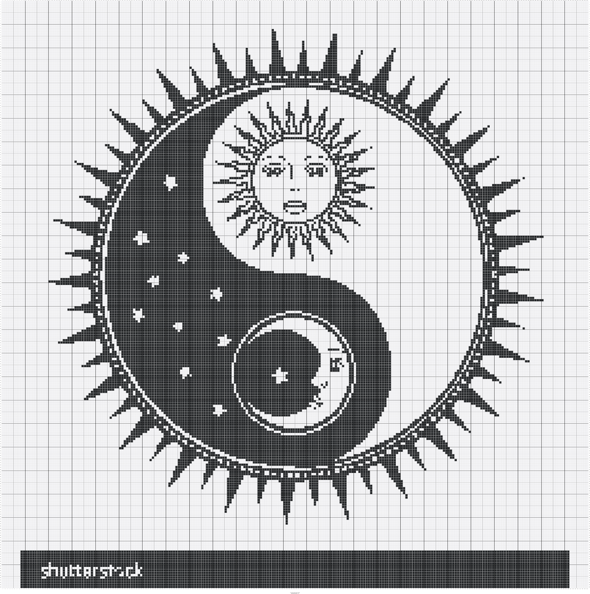 1200x1207 Stock Vector Vector Yin Yang Symbol With Sun Moon Faces Stars