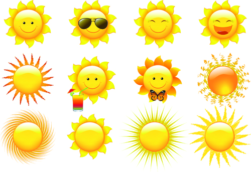 500x343 Elements Of Summer Sun Vector Art 02 Free Download