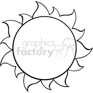 300x300 Royalty Free Black And White Simple Sun Vector Illustration