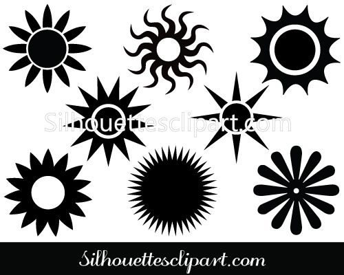 500x400 Sun Silhouette Clip Art Pack Download Sun Vectors Natural Vector