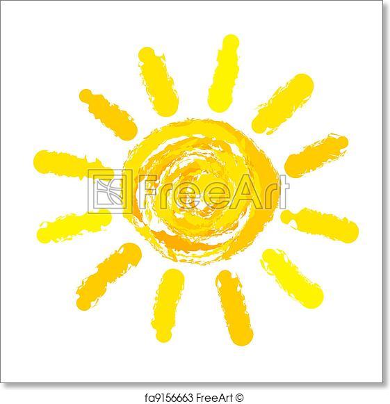 561x581 Free Art Print Of Sun Drawn. Drawing Of Sun. Vector Illustration