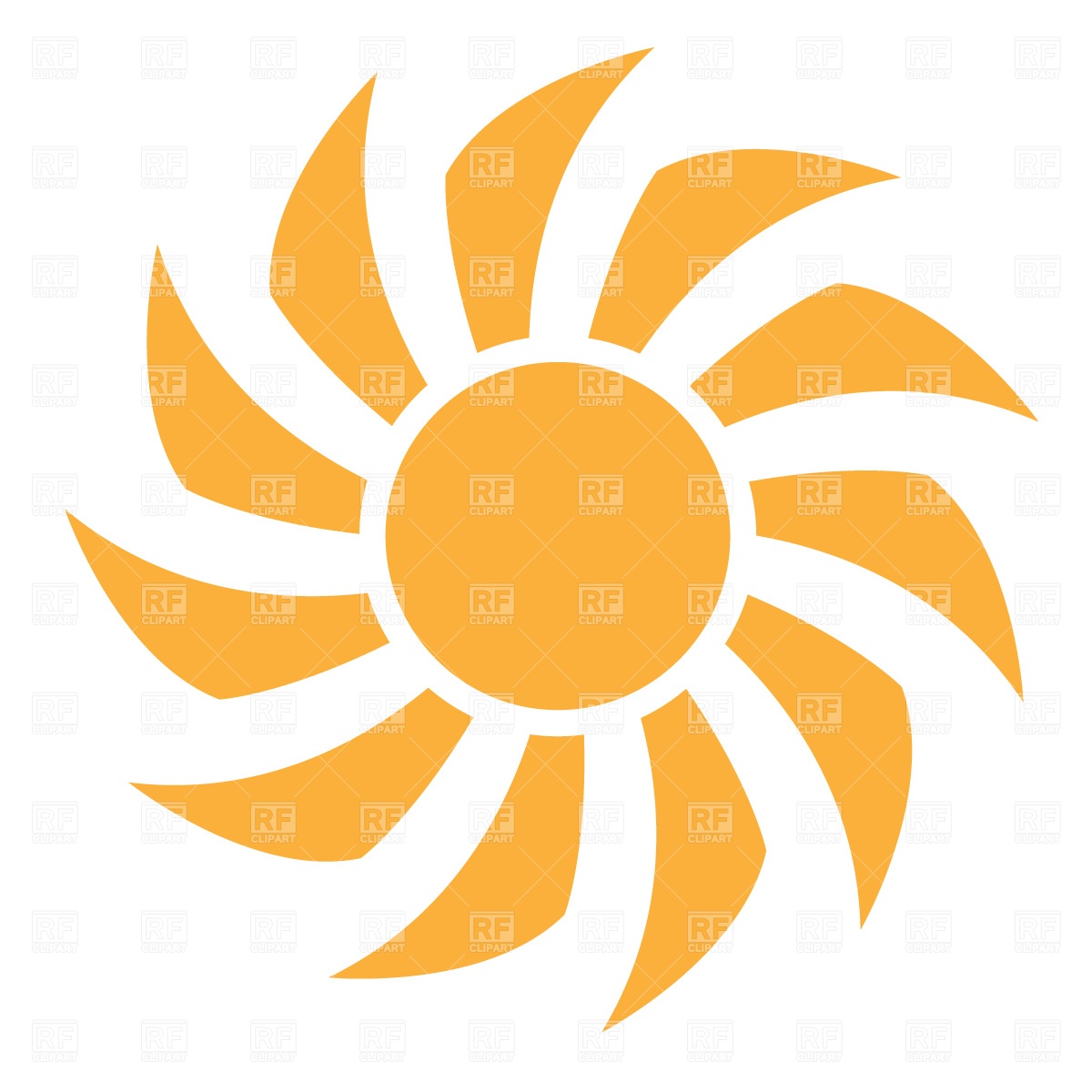 1200x1200 Simple Symbolic Sun Free Vector Image Vector Artwork Of Objects