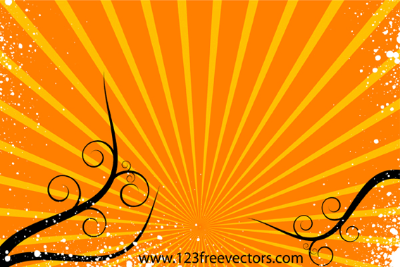 568x379 Free Sunburst Background Vector With Floral Psd Files, Vectors