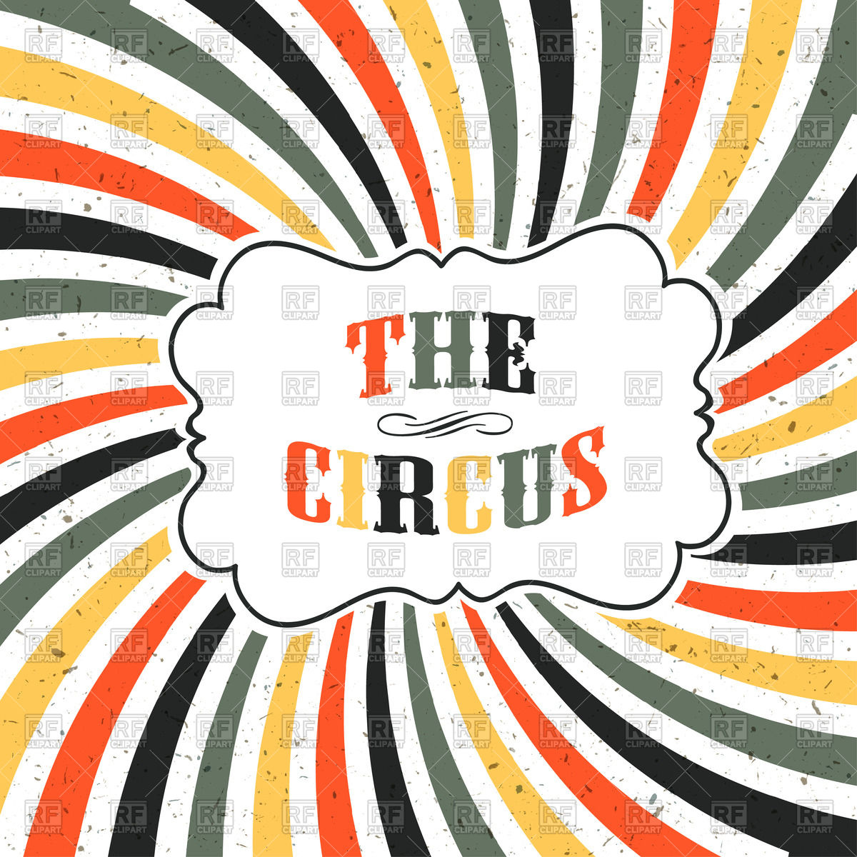 1200x1200 Circus Retro Poster With Sunburst Vector Image Vector Artwork Of