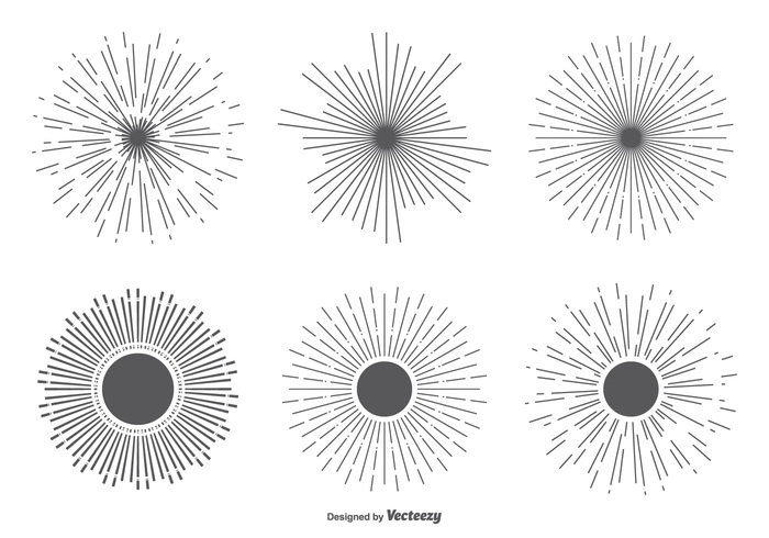 700x490 Free Vector Vintage Sunburst Shape Set