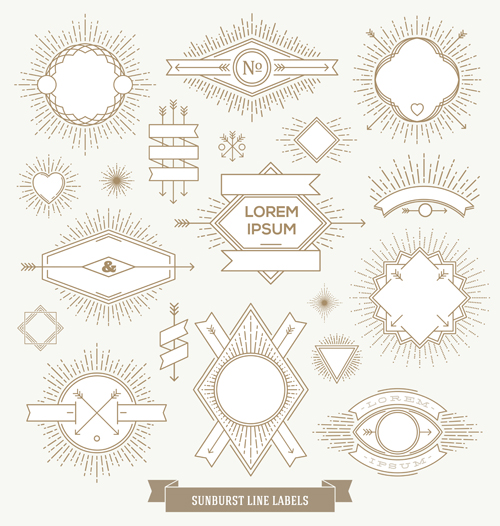 500x526 Sunburst Line Labels Vectors 03 Free Download