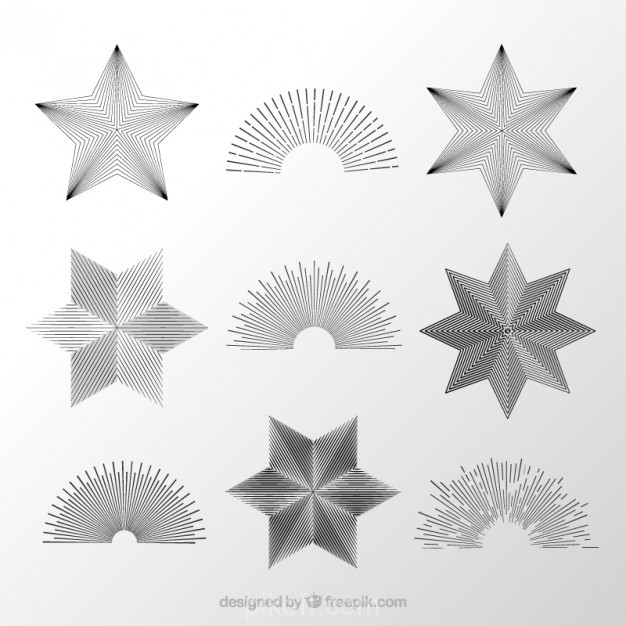 626x626 Ai] Cute Grey Stars And Sunburst Vector Free Download