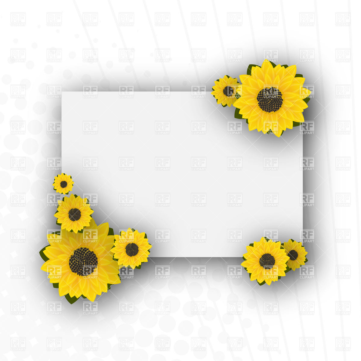 1200x1200 Empty Sunflowers Card Vector Image Vector Artwork Of Borders And