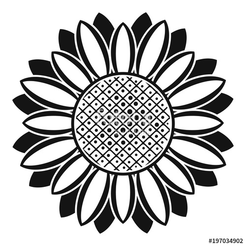 500x500 Circle Of Sunflower Icon. Simple Illustration Of Circle Of