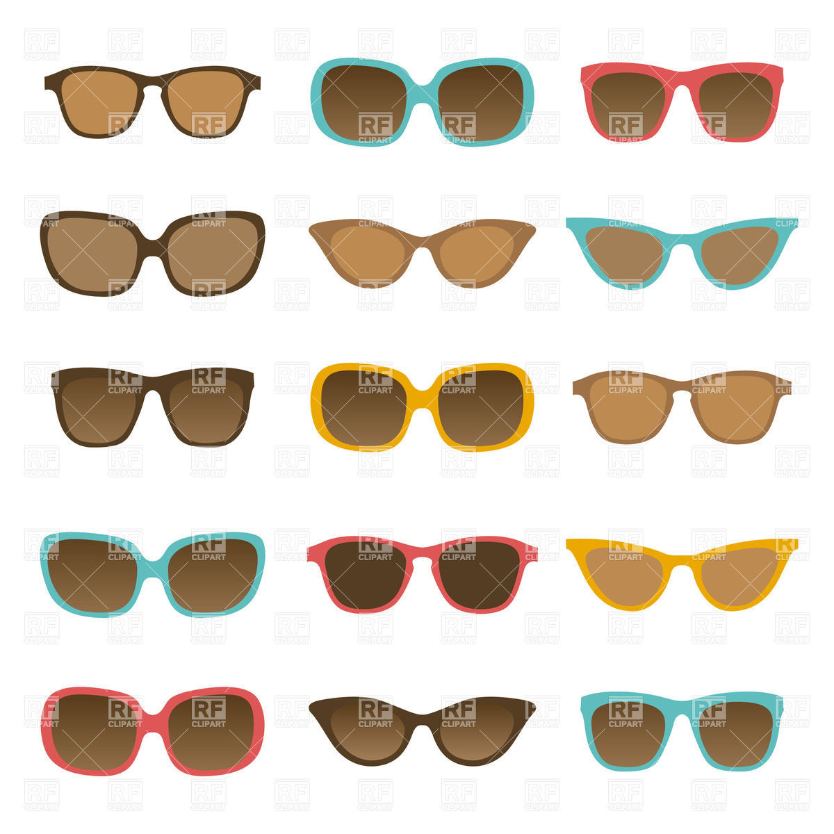 1200x1200 Collection Of Fashionable Sunglasses Vector Image Vector Artwork