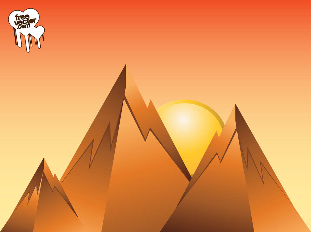 1024x765 Mountain Sunrise Design Vector Art Amp Graphics