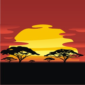 300x300 African Sunset Vector