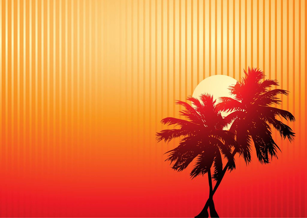 1024x730 Palm Trees Sunset Vector Art Amp Graphics