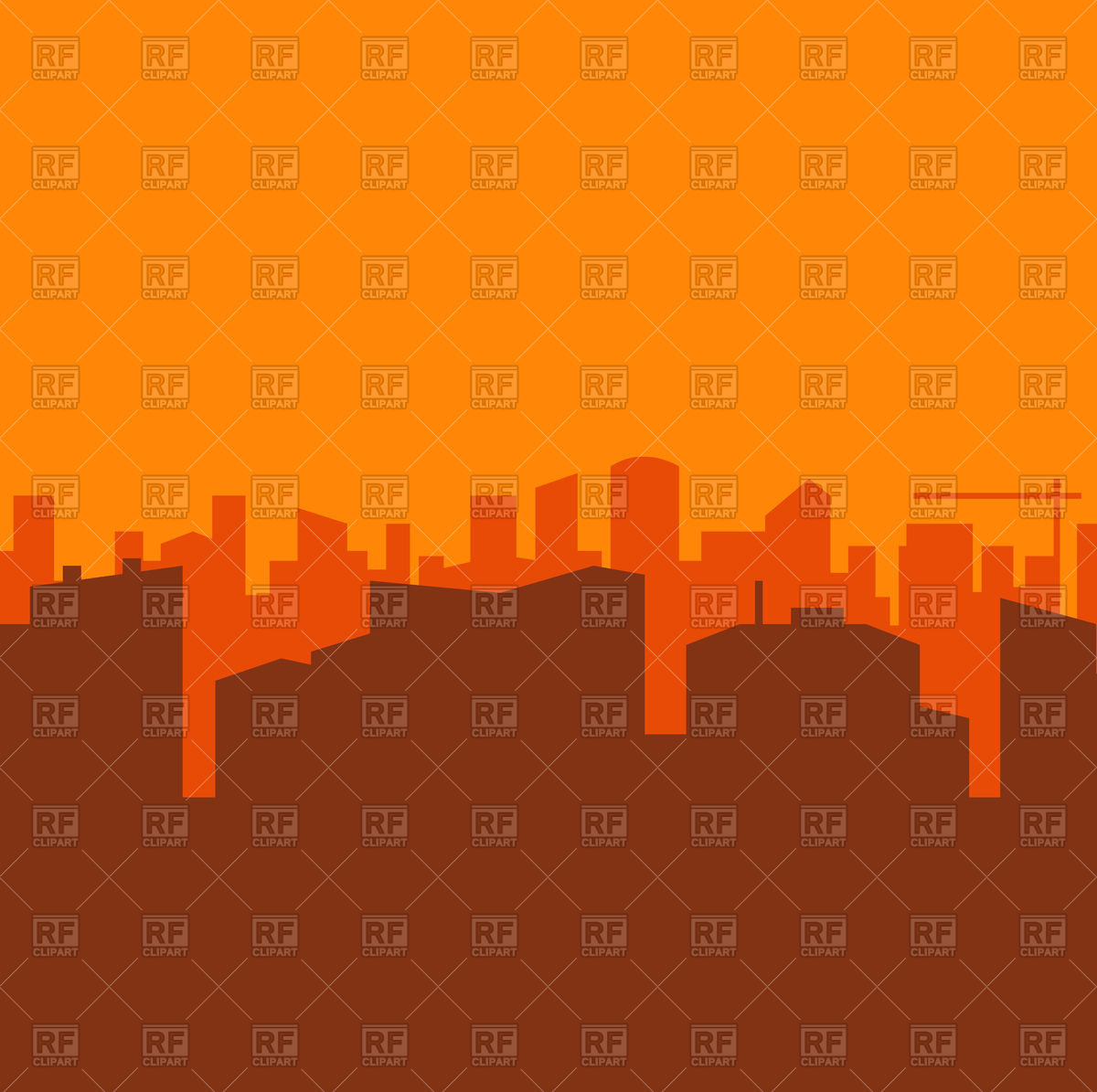 1200x1195 Simple Flat Design Of City Skyline On Sunset Vector Image Vector
