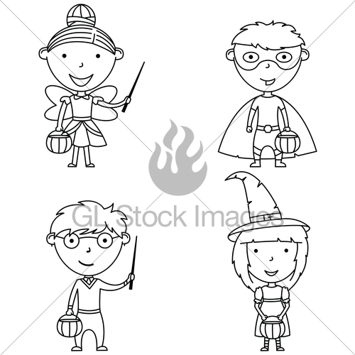 500x500 Vector Set With Cartoon Characters Wizard, Fairy, Witch Gl