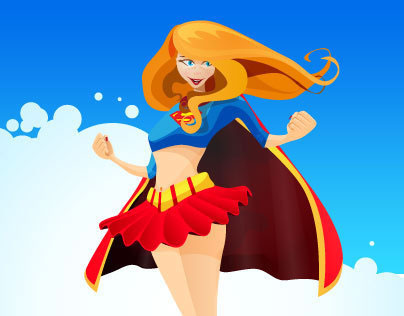 404x316 Super Girl Free Vector On Behance