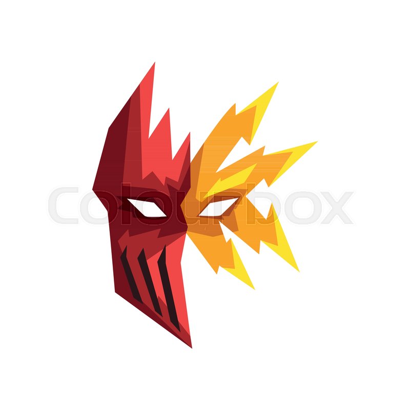 800x800 Red And Yellow Superhero Mask Vector Illustration Isolated On A