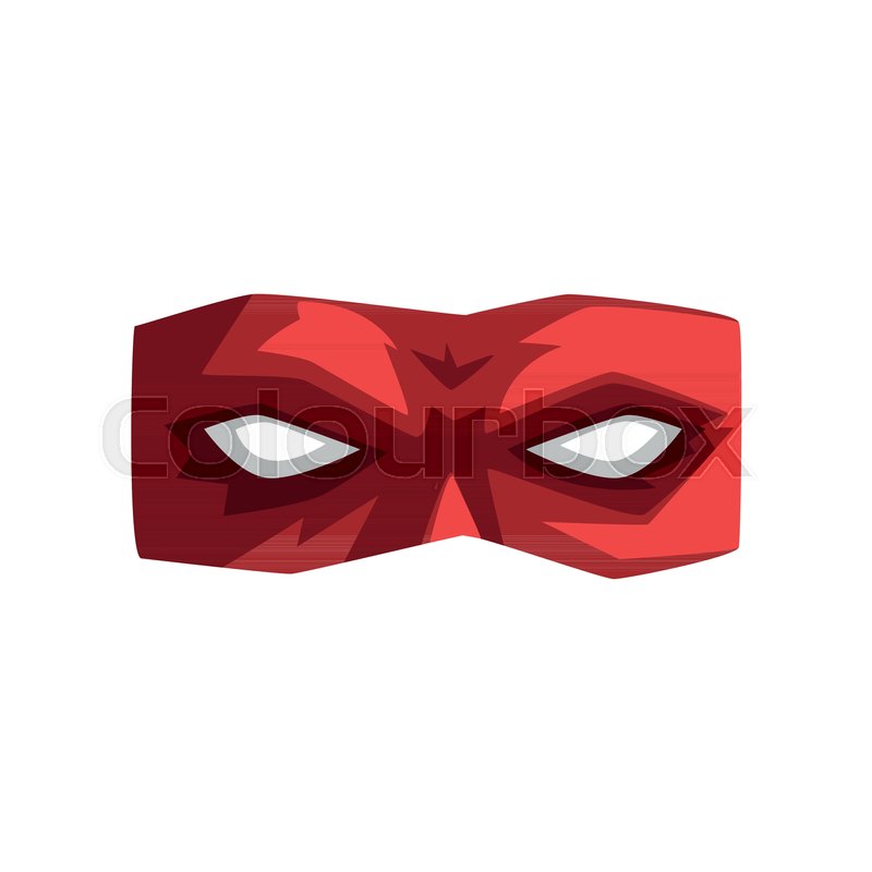800x800 Red Superhero Mask Vector Illustration Isolated On A White