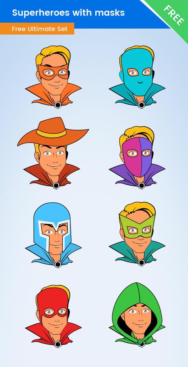 600x1168 Superhero Mask Vector