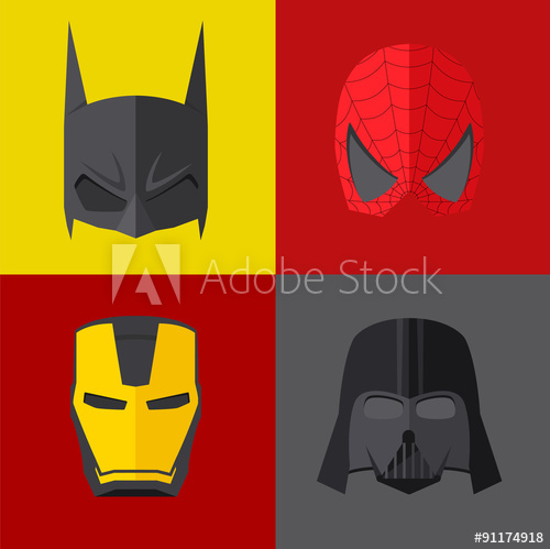 500x499 Superhero Mask On Colored Backgrounds