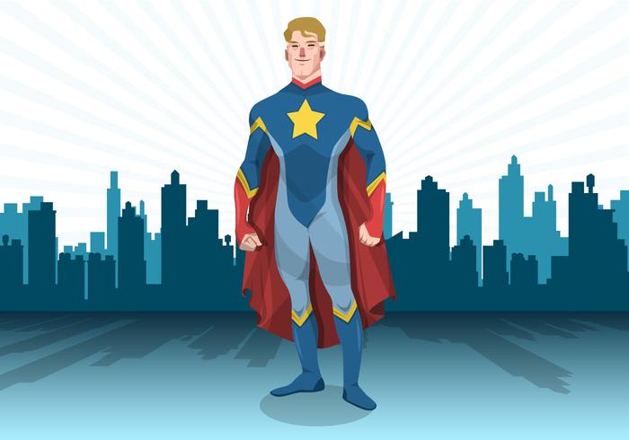 700x490 Standing Superhero Vector