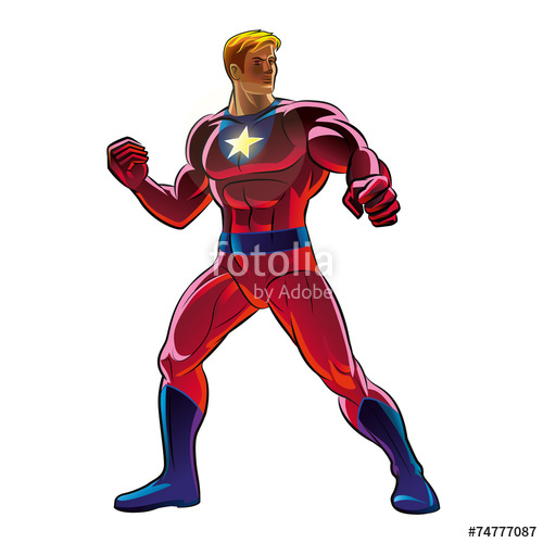 500x500 Superhero. Vector Illustration On A Background Stock Image And
