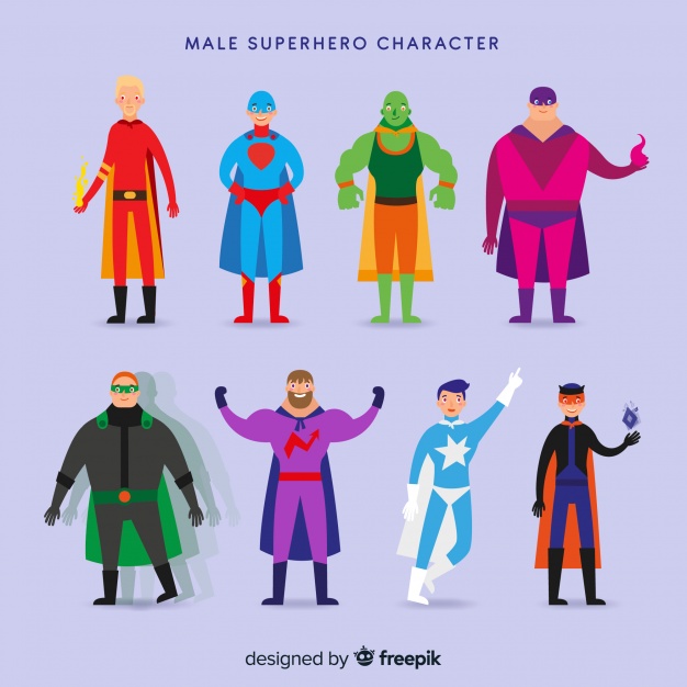626x626 Pack Of Superheroes Vector Free Download