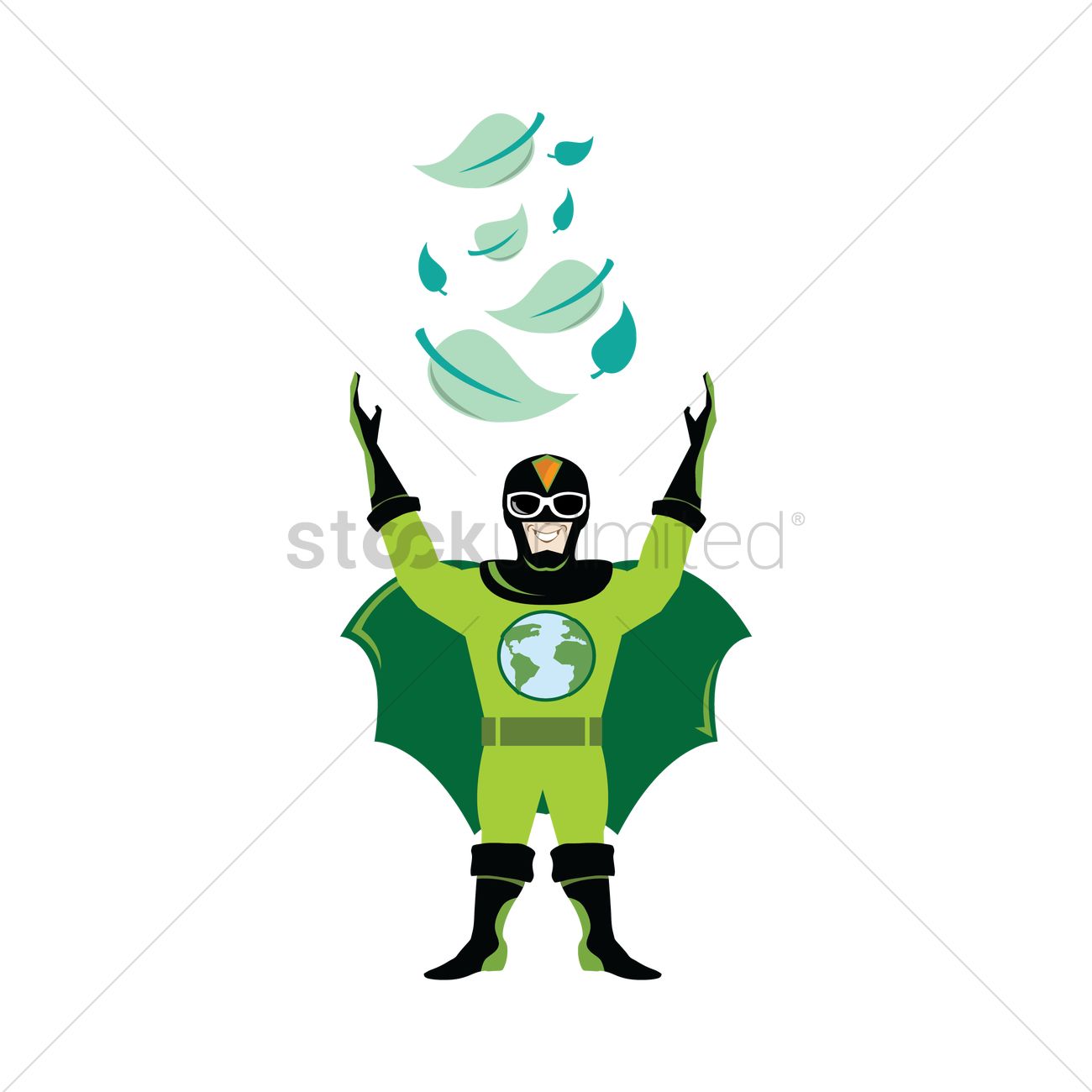 1300x1300 Free Go Green Superhero Vector Image