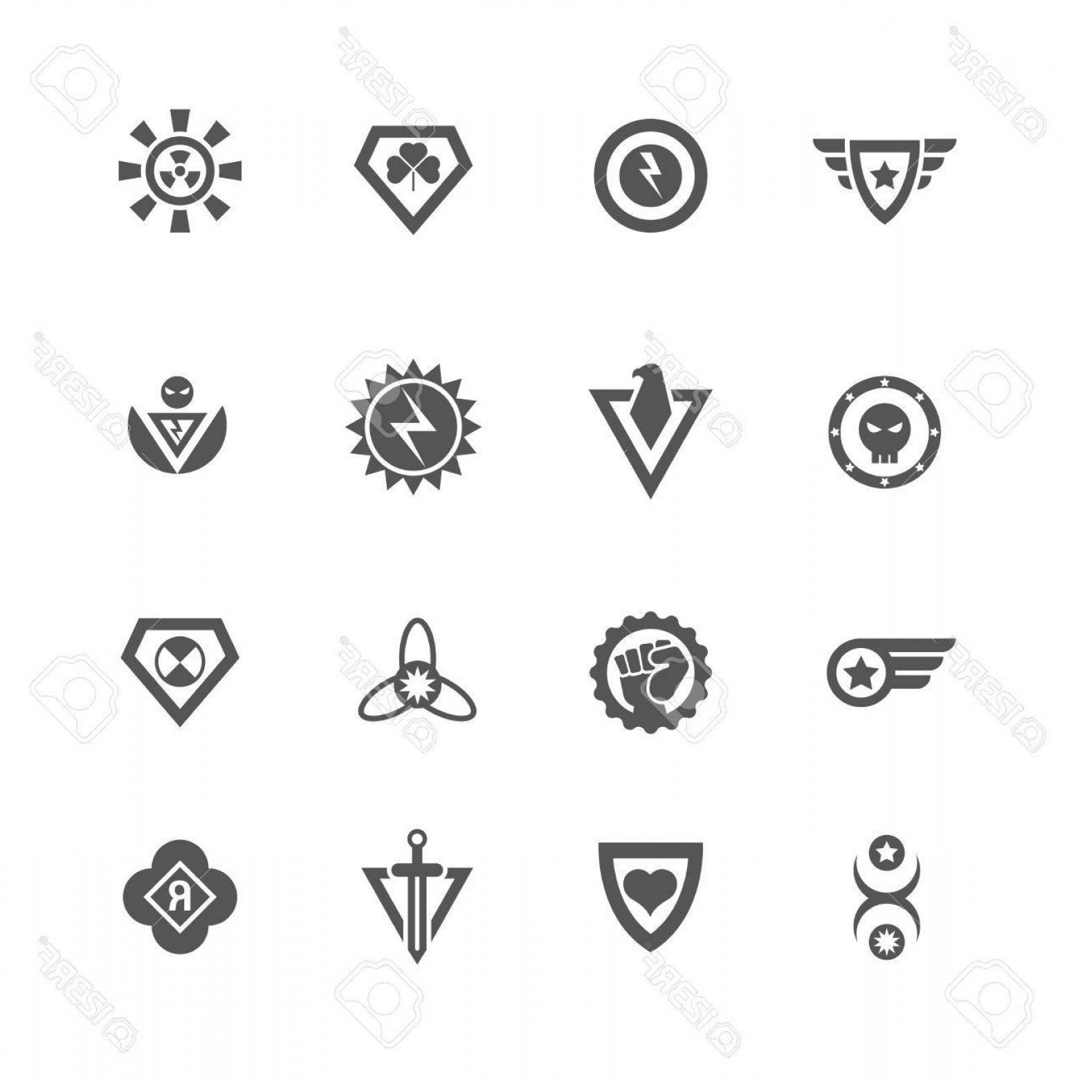1558x1560 Photostock Vector Superheroes Vector Badges Protect And Power