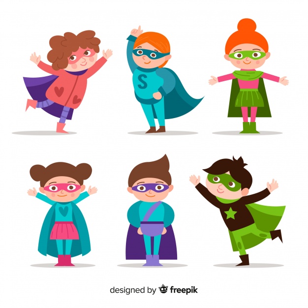 626x626 Set Of Funny Superheroes Vector Free Download