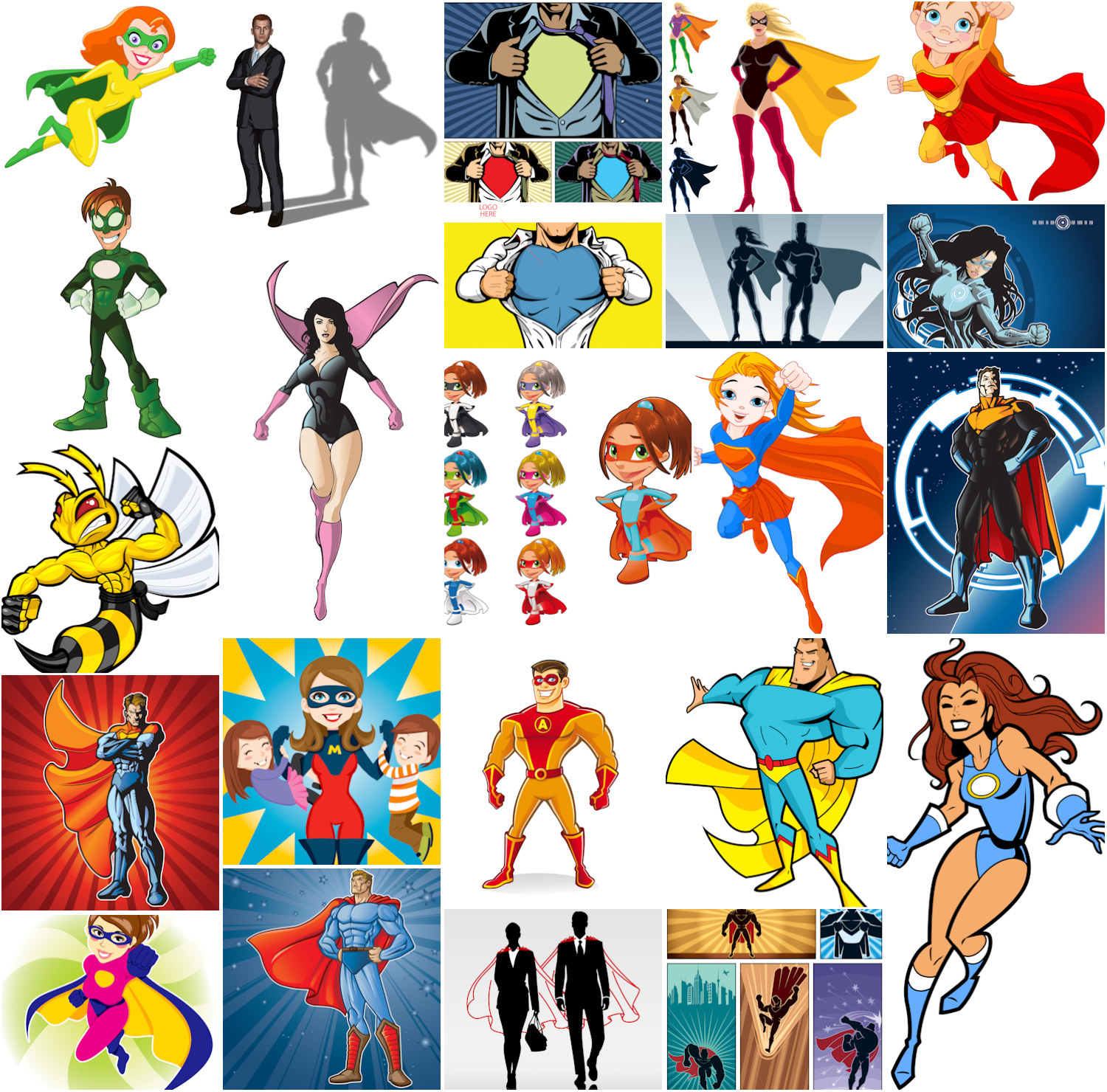 1500x1480 Cartoon Comic Superheroes Vector Free Download Vectorpicfree