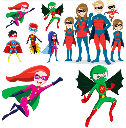 510x518 Superheroes Set Ai Format Free Vector Download
