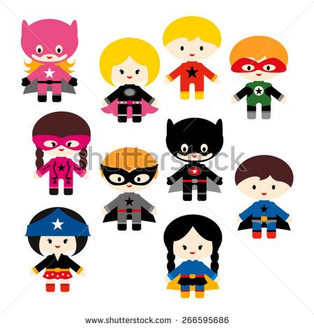 450x470 Cute Superhero Vector.