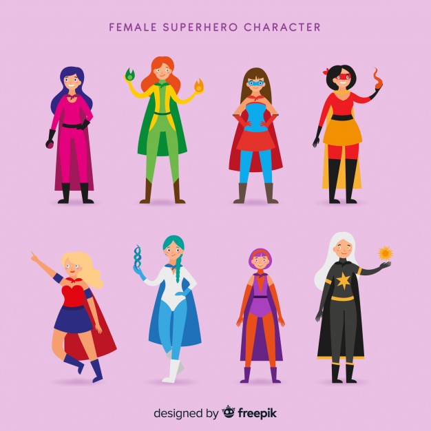626x626 Female Superhero Collectio Vector Free Download