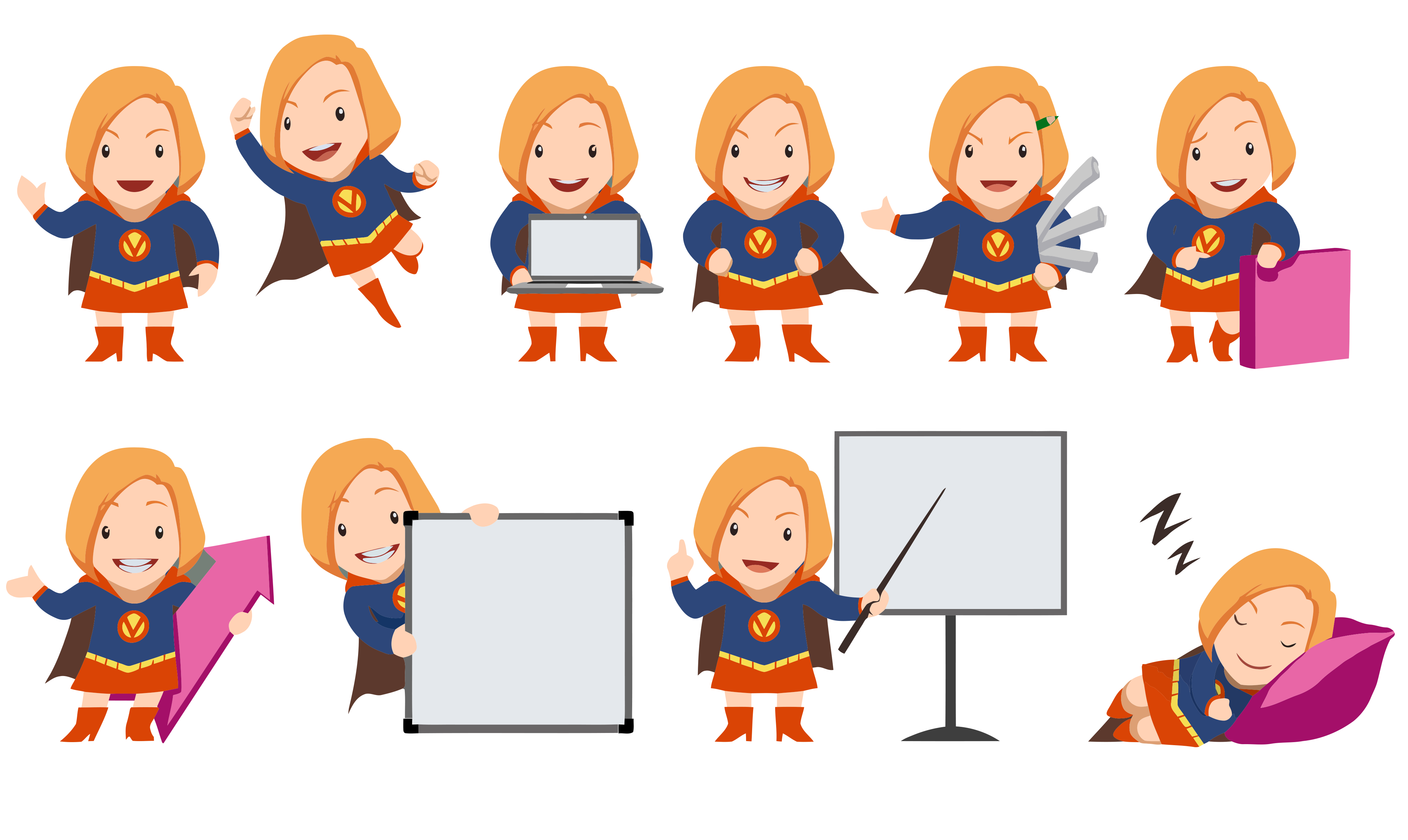 4156x2480 19 Vector Ai Superhero Huge Freebie! Download For Powerpoint