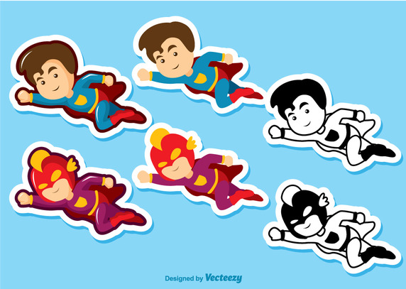 572x407 Superhero Kid Pack Vector Free Vector Download In .ai, .eps